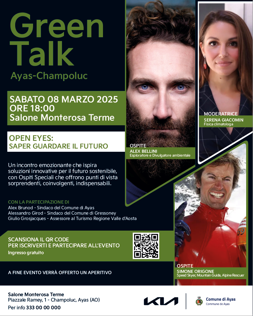 Green Talk Ayas-Champoluc sabato 08 marzo 2025 ore 18:00 Open Eyes: saper guardare il futuro