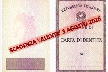 scadenza validità 3 agosto 2026 - Repubblica Italiana - Comune di - carta d'identità di